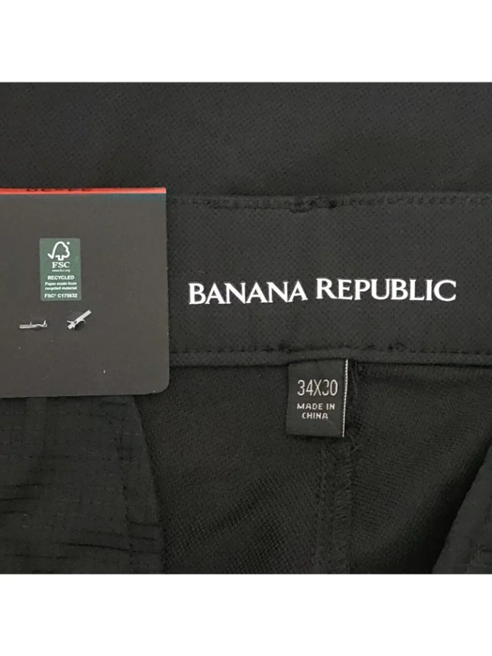 Banana Republic Flat Front Lightweight Pant Men's 34 x 30 Black Color